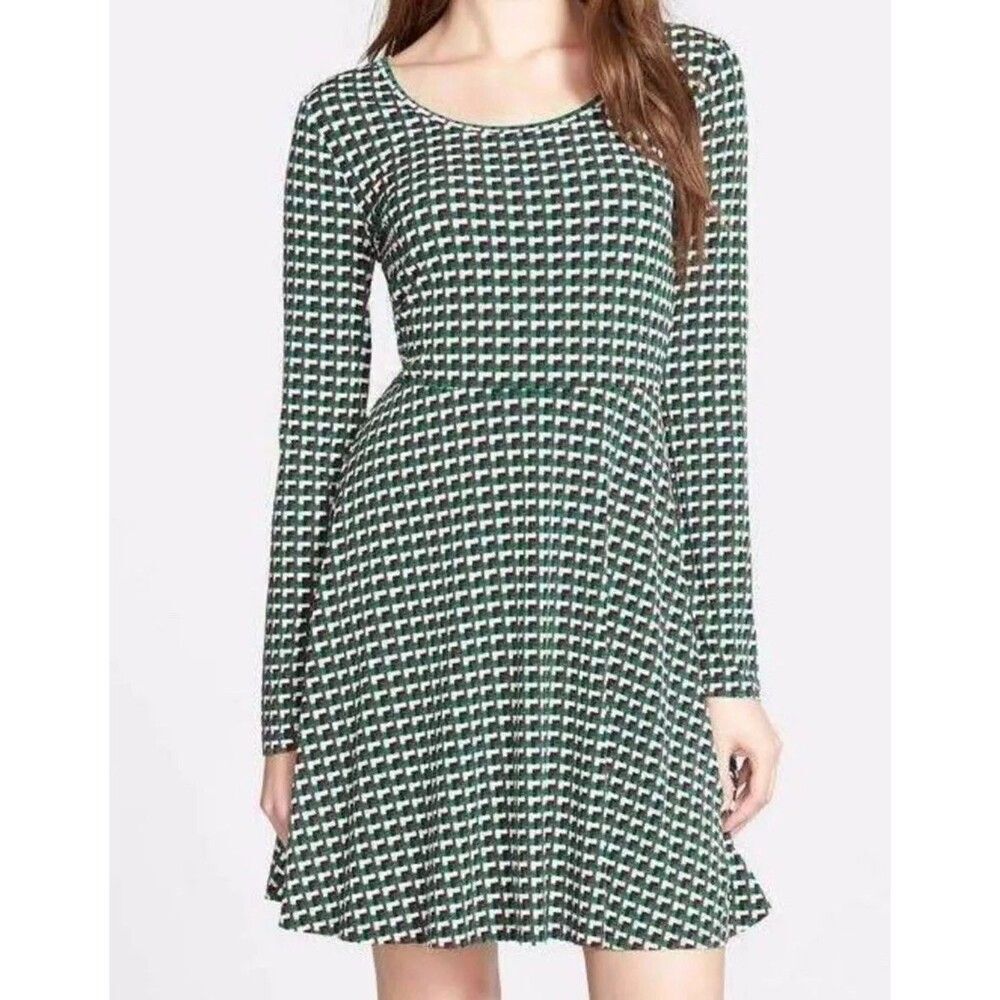 Women's Medium Dress Michael Kors Palmetto Green Madeleine Stretch Jersey Flare - Picture 1 of 8